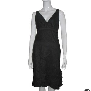 BCBG Max Azria Linen blend dress with lace Black